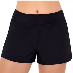 Swim Solutions Pull-On Swim Board Shorts Black NWT 20W
